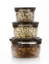 Vetalic Snap-Seal Storage Containers Set of 3 Airtight Food Storage With Capacity Of 600Ml,1200Ml,1800Ml (Brown)...