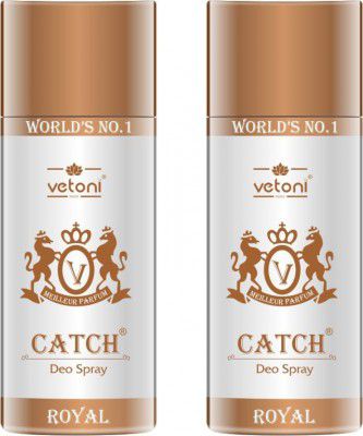 VETONI Catch Deo Royal Body Spray - For Men & Women (165 ml, Pack of 2)