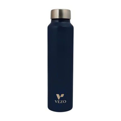 VEZO Vortex Water Bottle 1 Litre I Stainless Steel Water Bottles With Steel Cap, Royal Blue
