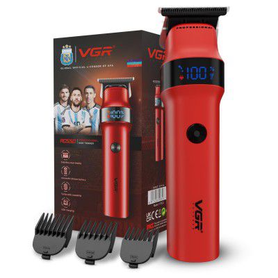 VGR Rosso Professional Men's Beard & Moustache Hair Trimmer with 400min Long Runtime | 2000mAh Lithium Battery