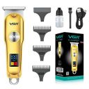 VGR V-290 Digital Display Professional Cordless Hair Clippers Cutter Rechargeable Wireless Hair Grooming Set Beard Trimming Beard Styling Rechargeable Li-ion Battery 600mAh 120 mins Runtime - Golden...