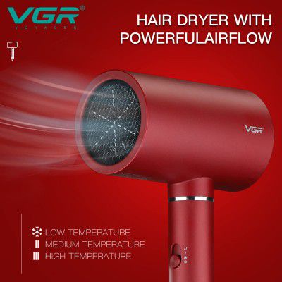 VGR V-431 Professional Hair Dryer 1600-1800W 3 Heat Setting & 2 speed settings comes 