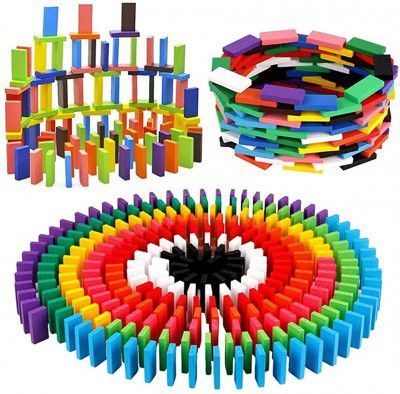 VGRASSP 12 Colour Wooden Domino Toy for Kids (60 Piece)