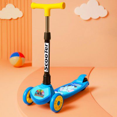 VGRASSP 3 Wheel Skate Scooter for Kids with PVC Wheels, Foldable & Height Adjustable Handlebar