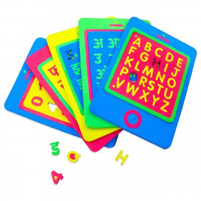 VGRASSP 5 Pcs Set of Hindi and English Alphanumeric Interlocking EVA Foam Toy Pads for Kids