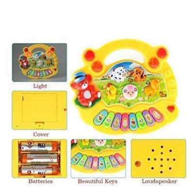 VGRASSP Cute Musical Mini Animal Farm Piano Toy for Boys and Girls 17.5cm x 15cm 