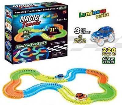 vGRASSP Magic Tracks Toy for Kids- Amazing Racetrack - Bends, Flexes and Glows