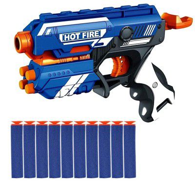 vGRASSP Toy Gun for Kids Boys - Manual Foam Blaster Gun - Safe afor kind Long Range - 10 Soft Bullets (Multicolour)