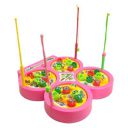 VGRASSP Musical Fish Catching Game Toy Set with 4 Rotating Fish Ponds On Board | Includes 32 Fishes and 4 Magnetic Fishing Poles | 1-4 Players Game | Durable Gift for Kids - Multicolor...