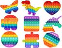 VGRASSP Pop It Fidget Sensory Toys, Stress Relief Silicone Pressure Relieving, Squeeze Novelty Gifts for Kids Children Adults - Pack of 1 - Color as Per Stock (Random Design)...