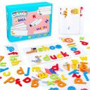 VGRASSP Spelling Game for Educational Purpose with 28 Flashcards, 40 Pieces Plastic Alphabet Blocks for 3-12 Year Old Kids...