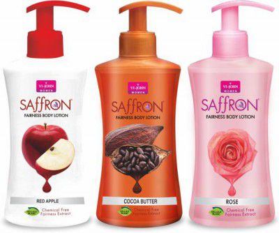 VI-JOHN Body Lotion Combo of 3 | 250 ml Each | For Men and Women | All Skin Types | Red Apple | Cocoa Butter | Rose  (750 ml)