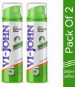 VI-JOHN Classic Menthol Shave Foam for Sensitive Skin with Tea Tree Oil (200 GM EACH) (PACK OF 2) (400 g)...