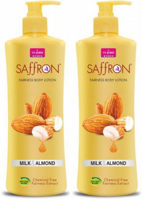 VI-JOHN SEFFRON BODY LOTION MILK ALMOND 400GM (PACK OF 2)