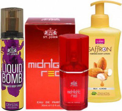 VI-JOHN Women Care Kit ( Body Lotion Milk Almond ) (3 Items in the set)