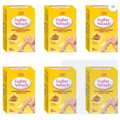 VI-JOHN Women Feather Touch Hair Removal Haldi Chandan 40 Gm each Cream  (240 g, Set of 6)