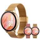 Vibez by Lifelong Premium Luxury Smartwatch for Women with Metal Strap & HD Display, BT Calling, Multiple Watch Faces, Health Tracker, Sports Modes & Free Silicone Strap Smart Watch (Emerald, Gold)...