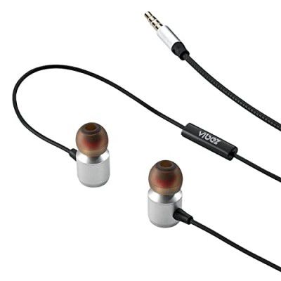 Vibez VBW01 Storm Wired Earphones with Mic|Wired Earphones|Wired in-Ear Headphones with HD Sound|Tangle Free Cable, Comfort in-Ear Fit (1 Year Warranty, Black)