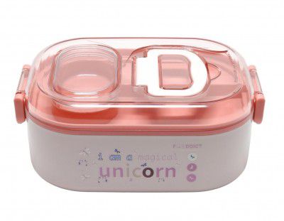 Vibgyor Vibes Thermal Stainless Steel Unicorn Cartoon Print Insulated Stainless Steel Lunch Box (700 Ml) Random Color
