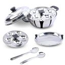 VICCON Stainless Steel Multi Kadai with Lid & Handle, Steel Spatula Set...