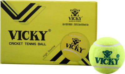 VICKY Light Cricket Tennis Ball (Pack of 6) Cricket Tennis Ball  (Pack of 6, Yellow)
