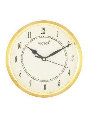 VICTOR Elegant Round Golden Color Plastic Case Analog Home/Office Decor Wall Clock (Size: 19 x 4.5 x 19 CM | Color: Golden | Weight: 178 grm)