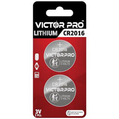VictorPro CR2016 Lithium Coin Battery 3V Pack of 2 | Japense Technology, Long-Lasting Power for Electronics, Watches, Key Fobs, Calculators, Medical Devices, Laptop,Computer & More