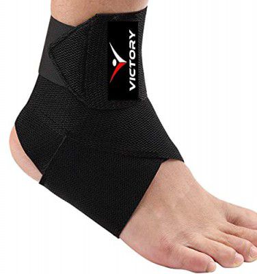 VICTORY Cotton Ankle Brace Support Compression Foot Pain Relief Ankle Support Adjustable Support Brace for Foot Care, Sprain, Injury, Swelling - Single, Free Size