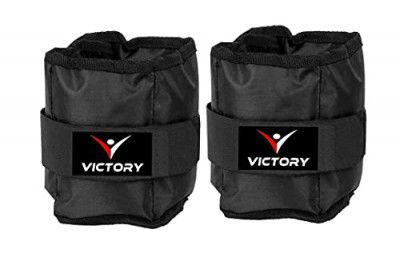 Victory Professional Ankle & Wrist Weight | Fitness Band (Black, 250gm X 2)