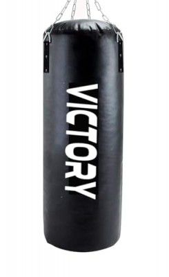 VICTORY Punching Bag, Heavy Synthetic Leather Boxing Bag Black (4 Feet Bag)