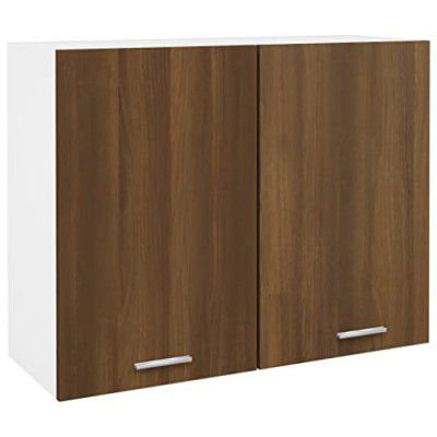 vidaXL Hanging Cabinet Home Kitchen Furniture Equipment Storage Shelf Cupboard Wall Mounted Storage Cabinet Brown Oak Engineered Wood