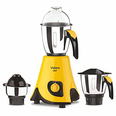 Vidiem Mixer Grinder 610 A Lilly (yellow) | 650 Watts Mixer Grinder | 2 Years Warranty