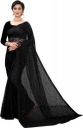 Vidula Floral Print Bollywood Art Silk Saree  (Black)...
