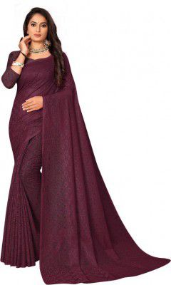 Vidula Self Design, Applique Bollywood Net, Art Silk Saree  (Purple)
