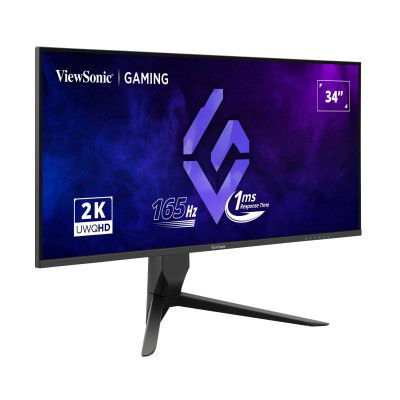 ViewSonic VX3480-2K-PRO 34" UW QHD Gaming Monitor (165Hz, 1ms, IPS, HDR10, FreeSync Premium, HDMI/DP, Adjustable Stand)