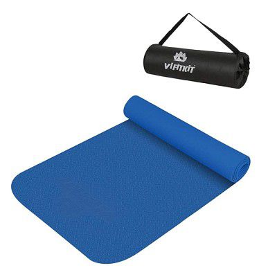 Vifitkit Anti-Skid Yoga Mat with Carry Bag For Home Gym & Outdoor Workout, Water-Resistant, Soft, Easy to Fold (4mm)