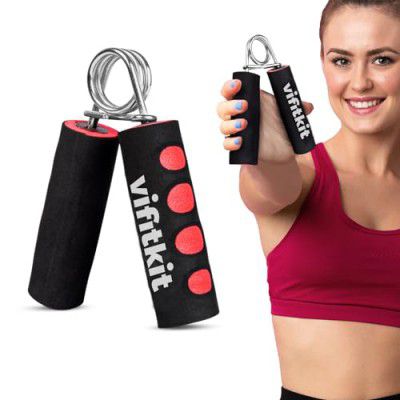 Vifitkit Hand Grip Strengthener with Foam Handle, V-Shape Hand Gripper for Men, Hand Gripper for Women, Finger Gripper for Gym Workout, Hand Exercise Equipment (Black)