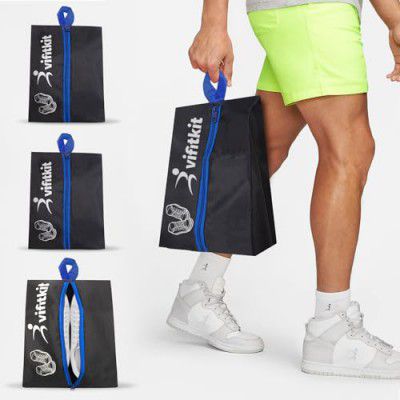 Vifitkit Shoe Bag for Shoes with Smooth Zipper, Easy to Carry Handle, Multi Storage Bag, Travel Organiser for Travelling, Portable Shoe Cover, Breathable, Dust Proof Material, Spacious Bag, Pack of 3