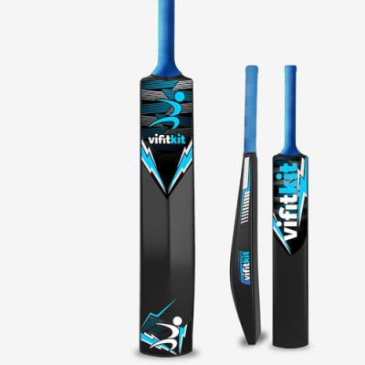 Vifitkit Turf Bat Cricket for Adults, Plastic Tennis Cricket Bat for Men, Heavy Plastic Cricket Bats, Standard Full Size - Black & Blue