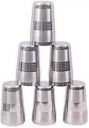 Vikas Metal (Pack of 6) steel water glass Glass Set Water/Juice Glassw (300 ml, Steel, Steel)...