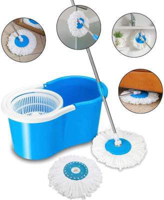 Vikas Mop Floor Cleaner with Spin Bucket Mop Set Offer for Best 360 Degree Easy Magic Cleaning, WITH 1 Microfiber