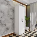 VIKI Wardrobe | Wooden Almirah for Clothes,Door for Bedroom, 2 Door Wardrobe with Doors (Frosty White - 40D x 60W x 180H) | 1 Year Warranty | DIY...