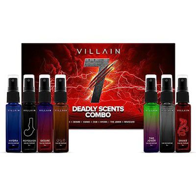 Villain 7 Deadly Scents Trial Pack | Long Lasting Woody, Spicy, Aquatic, Oud EDP - 7x8ml