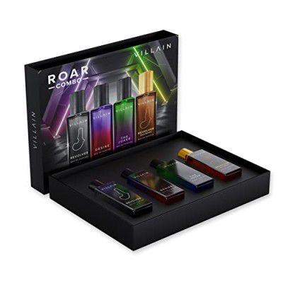 VILLAIN ROAR Combo - 4 x 20ml | Premium Perfume Gift Set For Men | Eau De Parfum | Long Lasting Fragrance