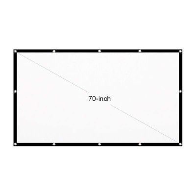 Vilro 70 Inch Foldable Projector Screen Diagonal View Angle 16:9 Aspect Ratio HD, 1080P Ultra HD 3D 4K Resolution V+8