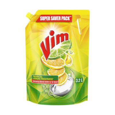 Vim Dishwash Liquid 3L | Removes 100+ Odours & Grease in 1 wash