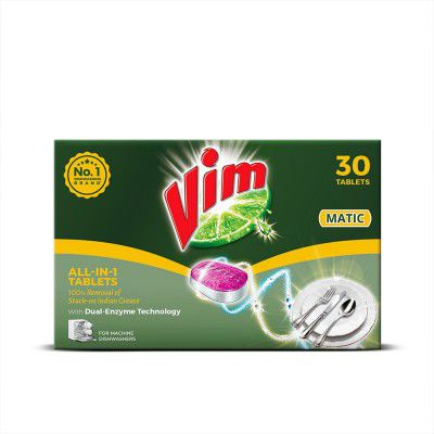 Vim Matic Dishwasher tablets All-In-One (Pack of 30)
