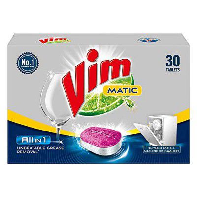Vim Matic Dishwash All-In-One Tablets | Suitable For All Dishwashers | With Powerful Enzymes To Cut Through Grease And Tough Stains