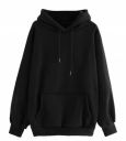 VIMAL JONNEY Black Solid Hooded Cotton Fleece Sweatshirt for Men-VVIMAL639116...