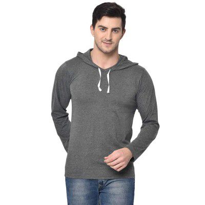 VIMAL JONNEY Cotton Blended Regular Fit Full Sleeve Hooded Neck T-Shirts for Men's